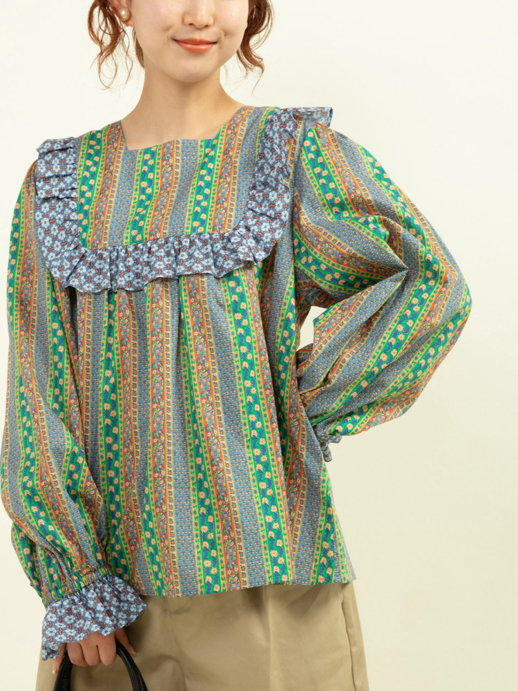 Ethnic Fashion Brands - Sweet Floral Print Shirt with Lace