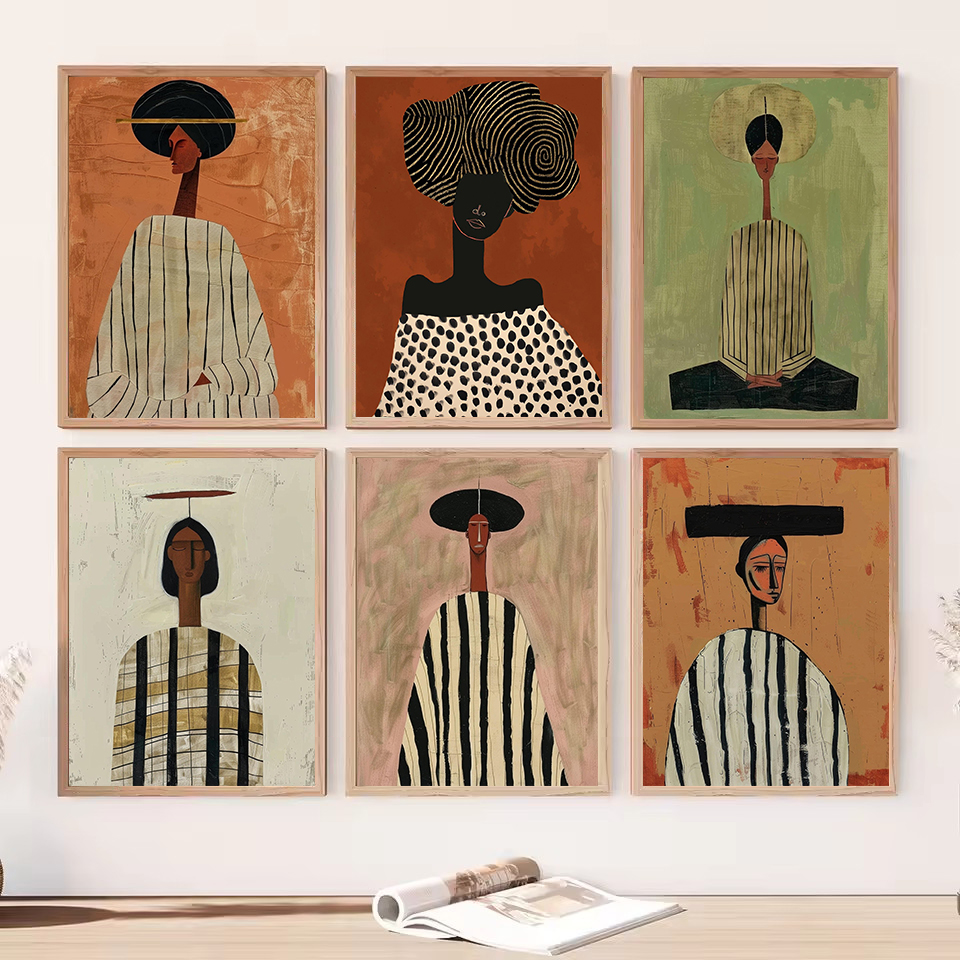 Ethnic Contemporary Fashion - Fashion Abstract African Figure Portrait Ethnic
