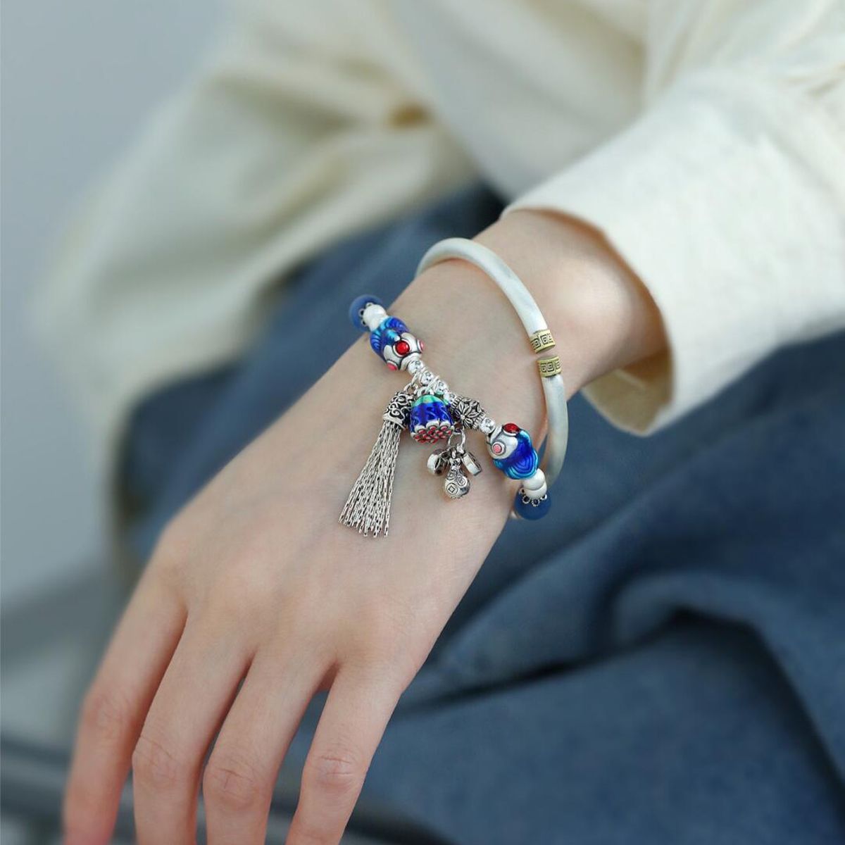 Sterling Silver Twin Fish Lotu - Ethnic Contemporary Fashion 리뷰 및 가격