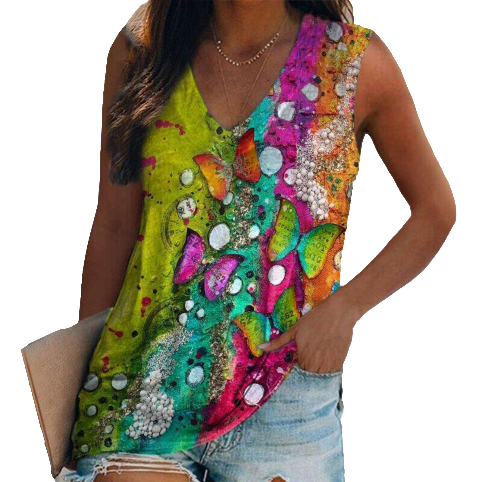 Ethnic Style Colorful Butterfl - Y2K Ethnic Fashion 리뷰 및 가격
