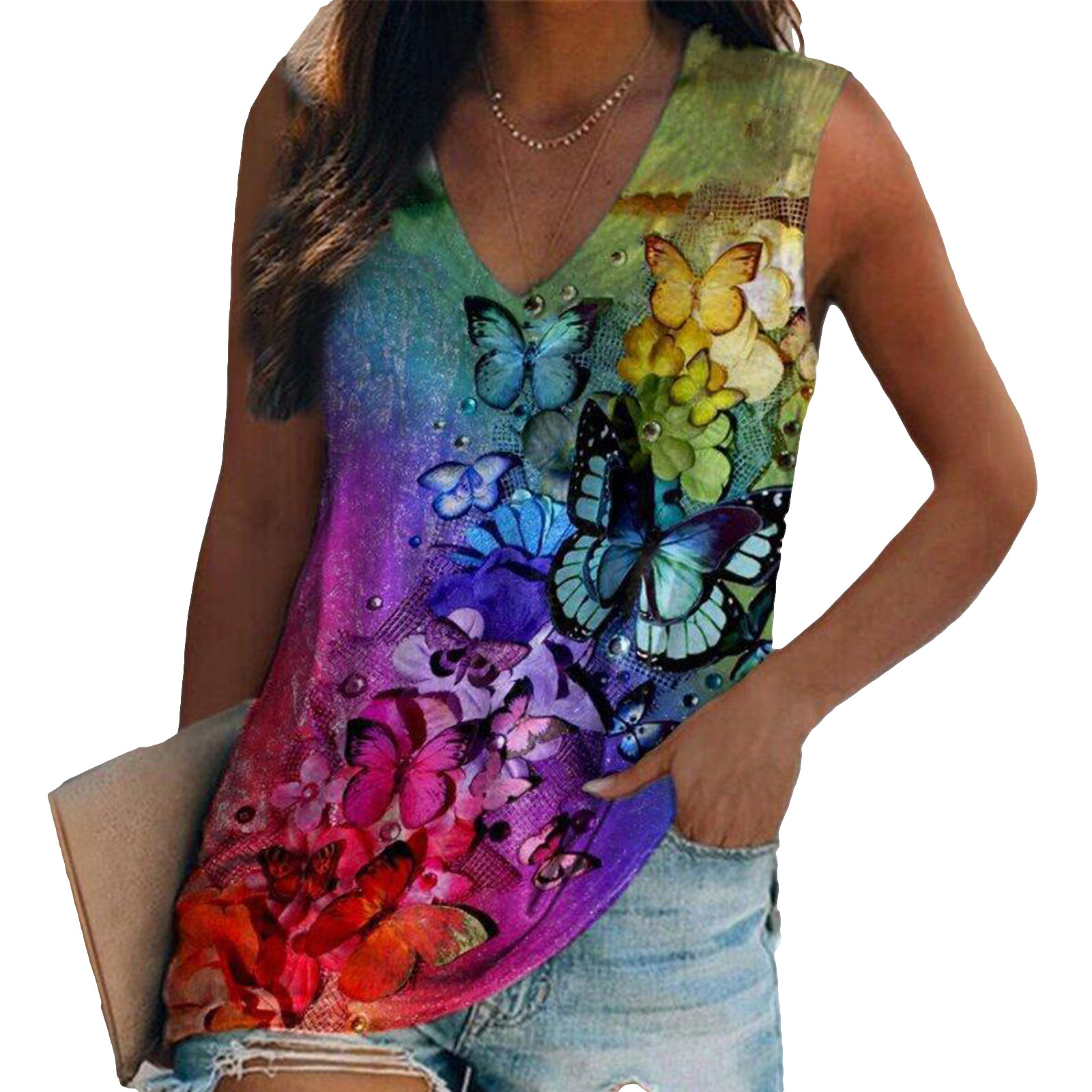 Ethnic Style Colorful Butterfl - Y2K Ethnic Fashion 리뷰 및 가격