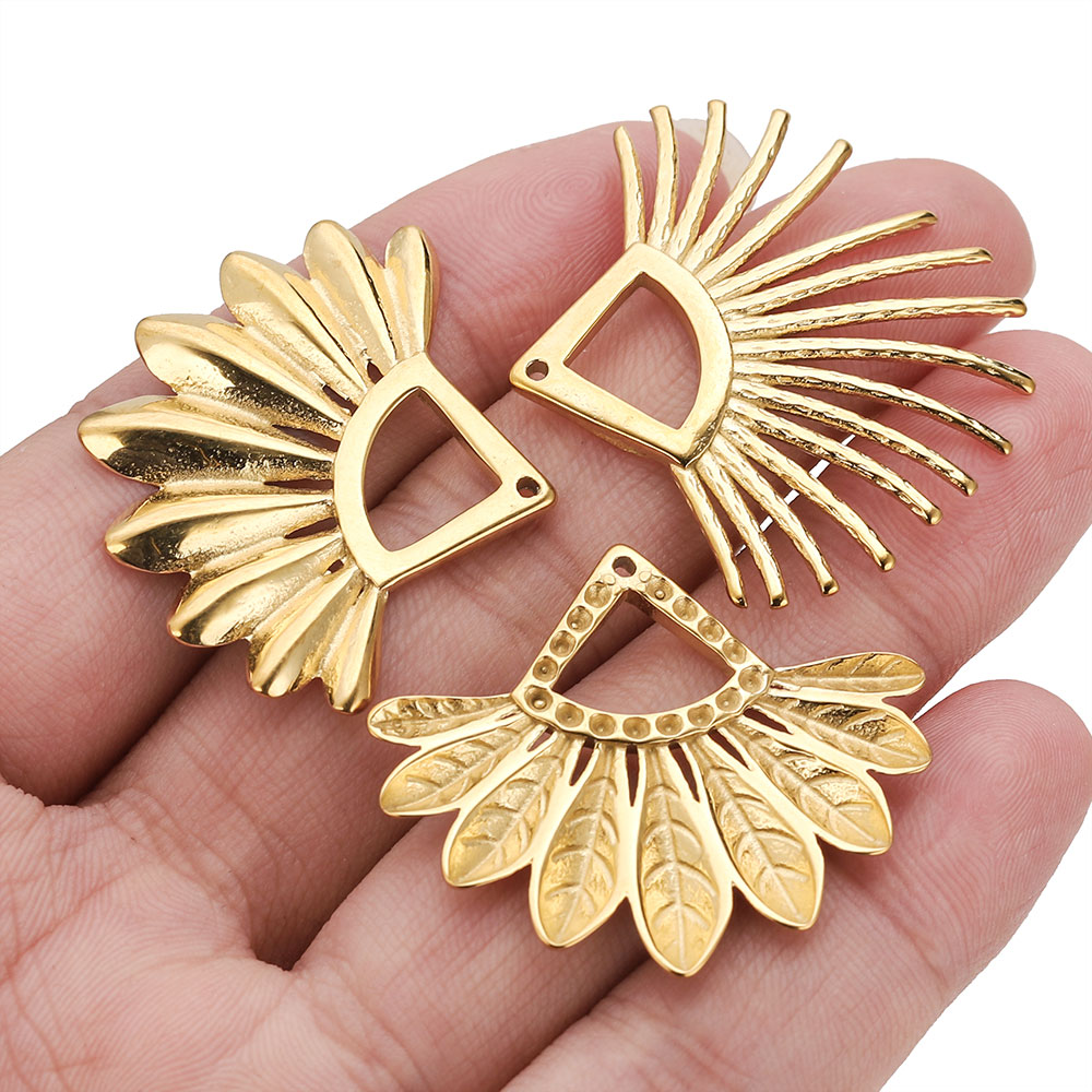 2pcs Stainless Steel Fan Shape - Ethnic Fashion Jewellery 리뷰 및 가격