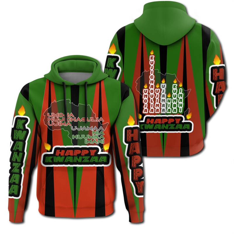 African Kwanzaa Hoodies 3D Pri - Y2K Ethnic Fashion 리뷰 및 가격