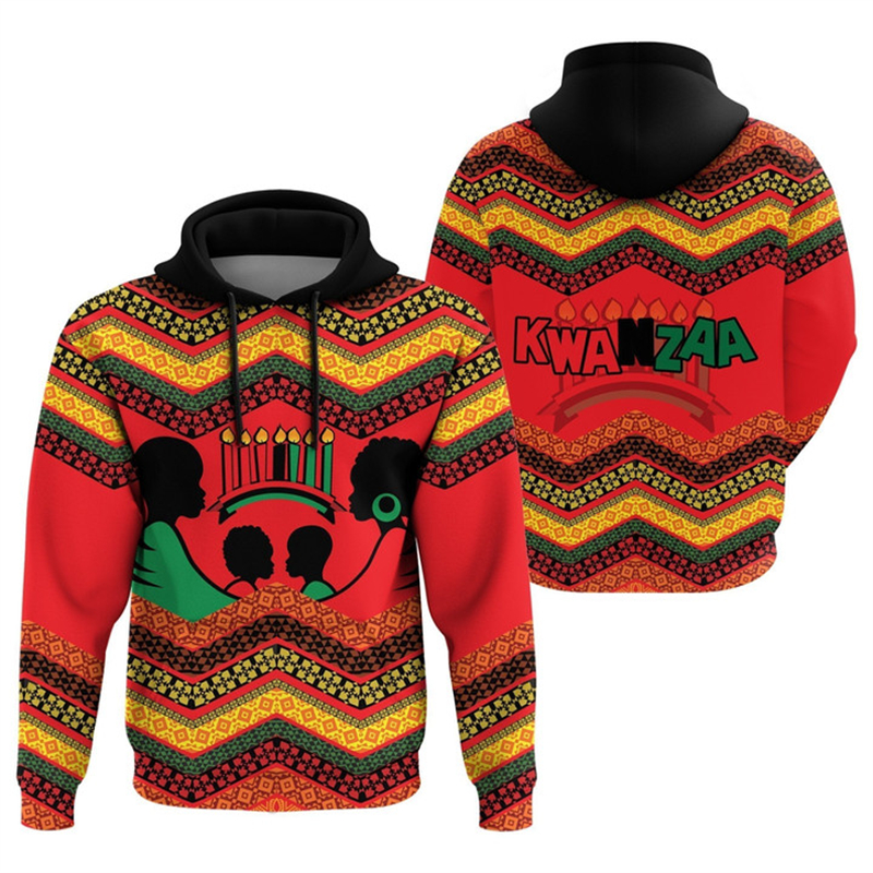 African Kwanzaa Hoodies 3D Pri - Y2K Ethnic Fashion 리뷰 및 가격