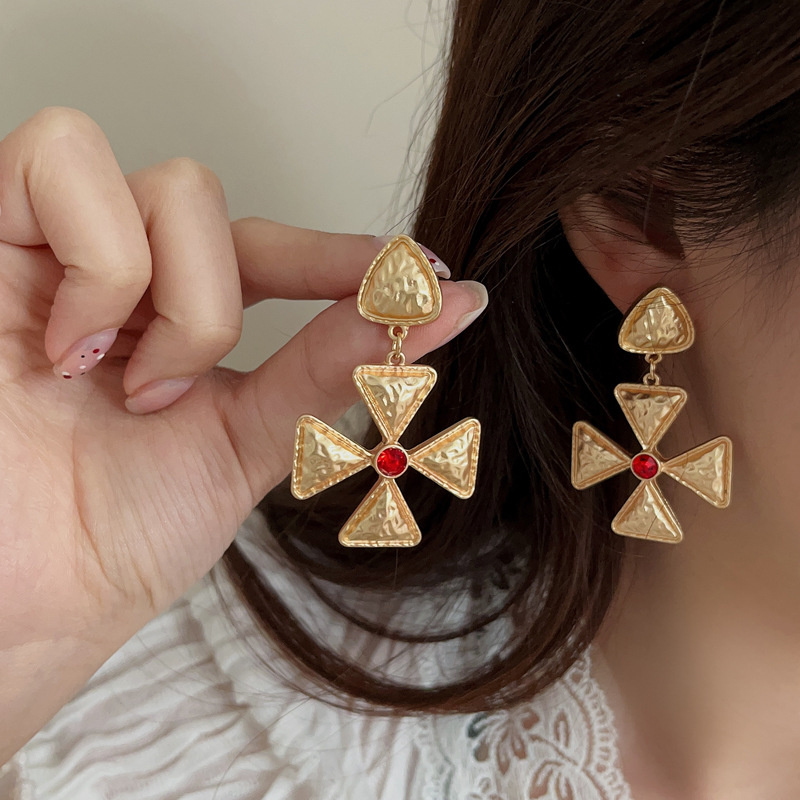 Punk Metal Geometric Drop Earr - Y2K Ethnic Fashion 리뷰 및 가격