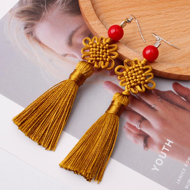 Colorful Thread Braided Chines - Y2K Ethnic Fashion 리뷰 및 가격