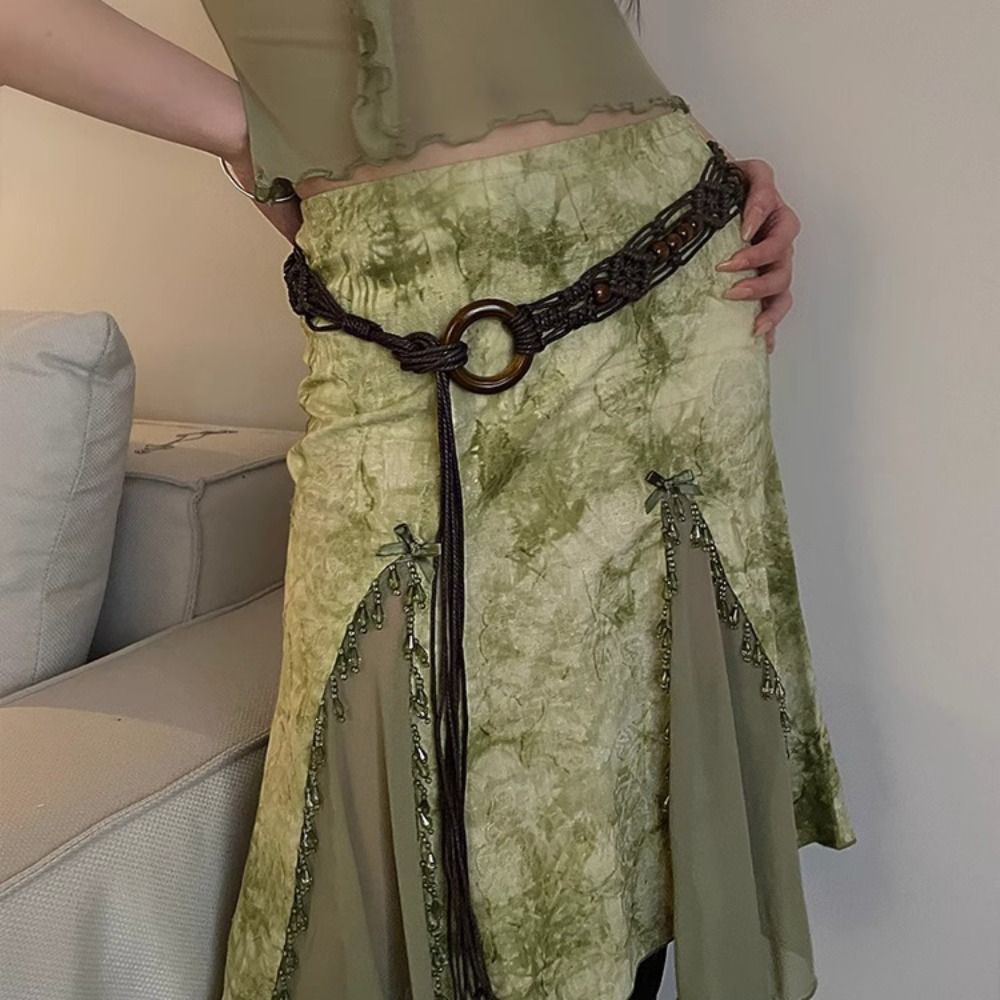 Braided Waist Chain Women's Ve - Y2K Ethnic Fashion 리뷰 및 가격