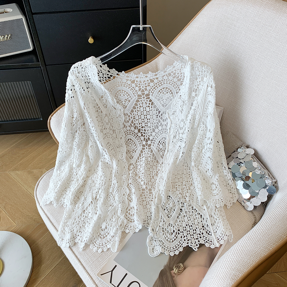 Sheer Crochet Cardigan Open Fr - Kaftan Women Boho 리뷰 및 가격