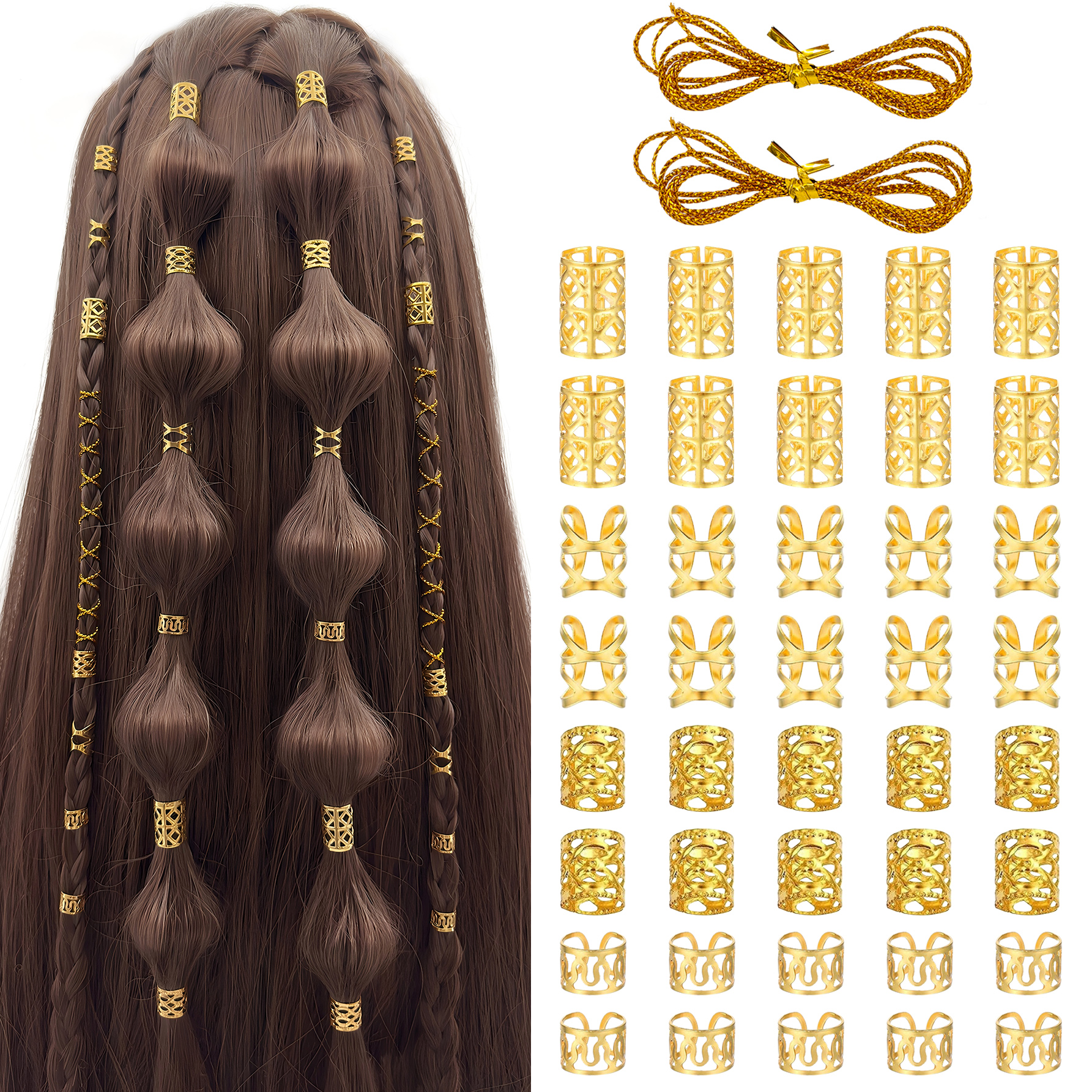 42pcs Alloy Hair Rings - Adjus - Ethnic Fashion Jewellery 리뷰 및 가격