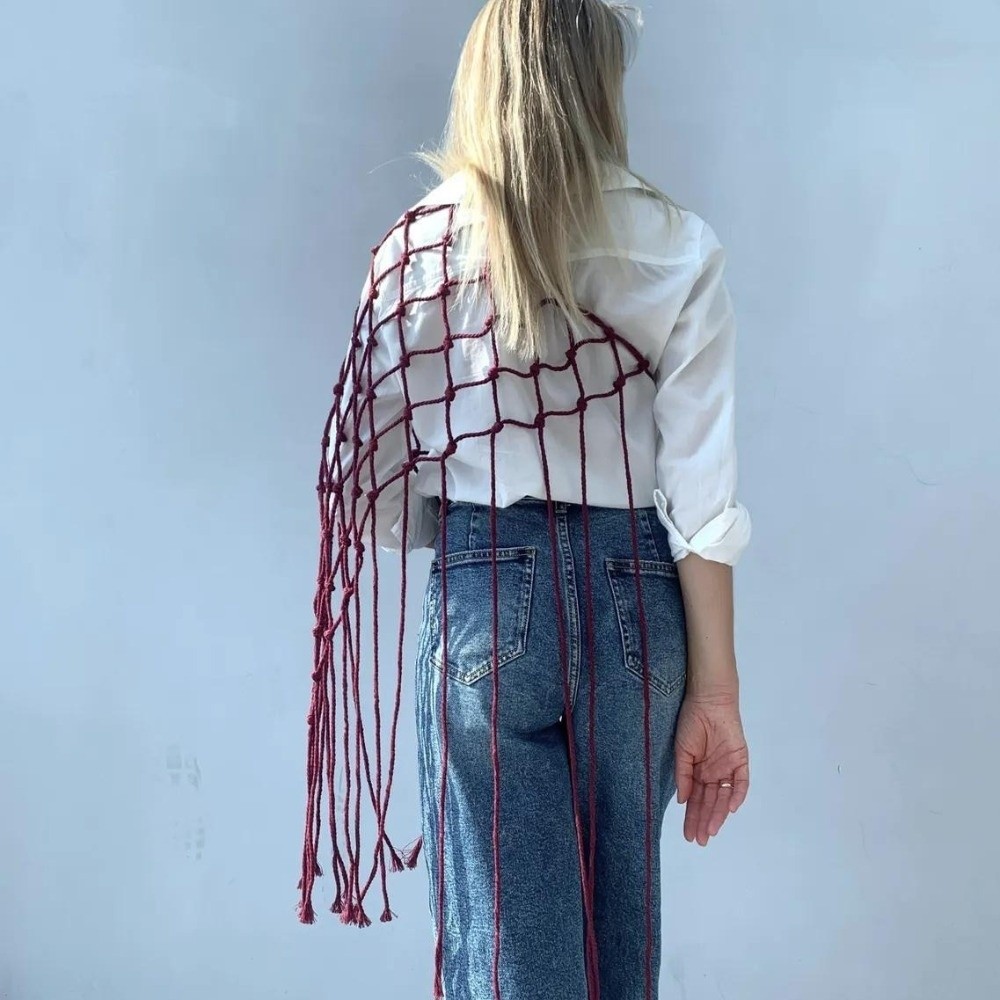 Bohemian Netted Fringe Scarf S - Ethnic Fashion Designer 리뷰 및 가격