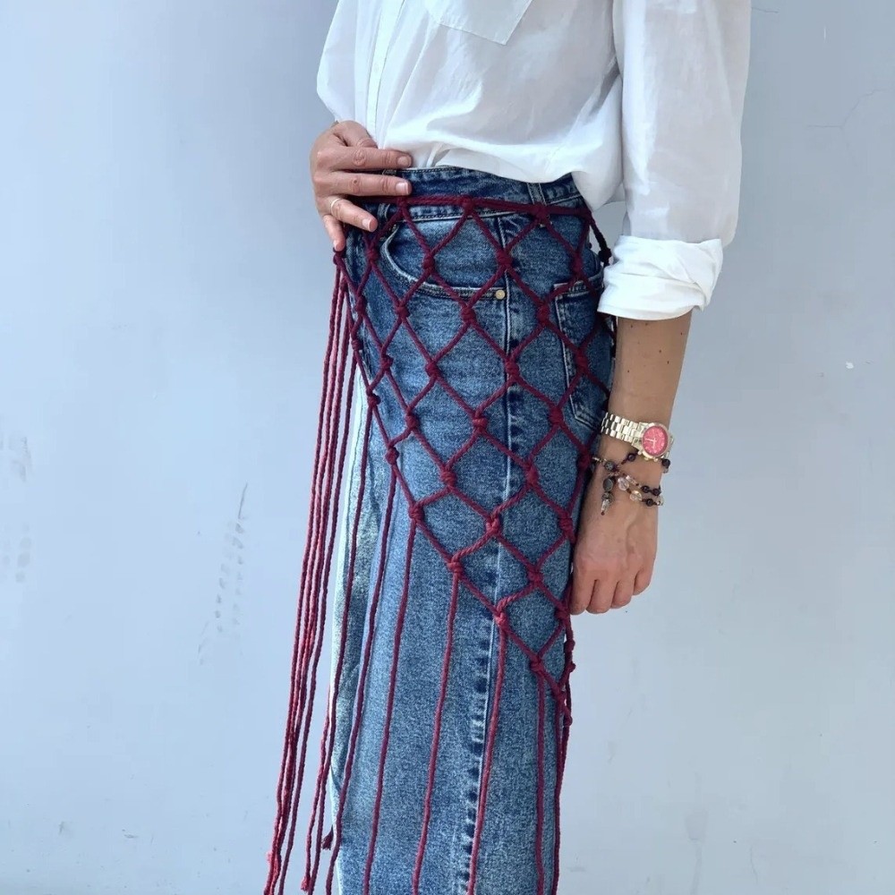 Bohemian Netted Fringe Scarf S - Ethnic Fashion Designer 리뷰 및 가격