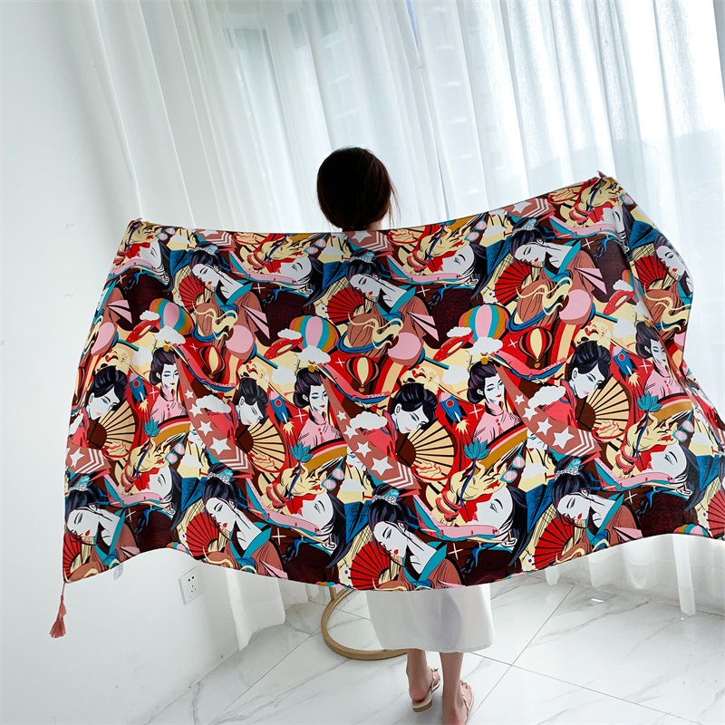 90x185cm Cotton Linen Print Su - Kaftan Women Boho 리뷰 및 가격